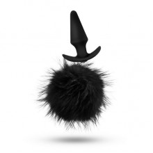 美國 Pom Plugs Fur Pom Pom Black Butt Plug