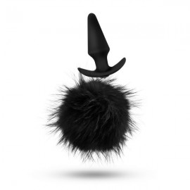 美國 Pom Plugs Fur Pom Pom Black Butt Plug