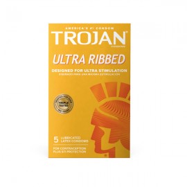 Trojan Ultra Ribbed 興奮橫紋狂喜 5片裝 安全套