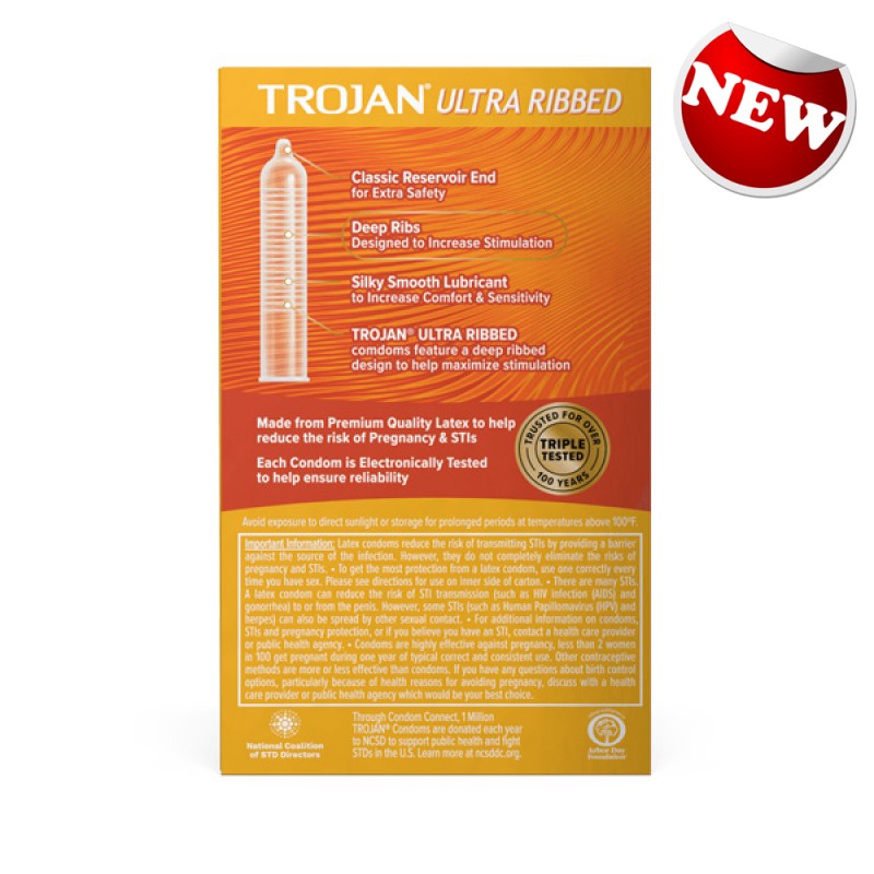 Trojan Ultra Ribbed 興奮橫紋狂喜 5片裝 安全套