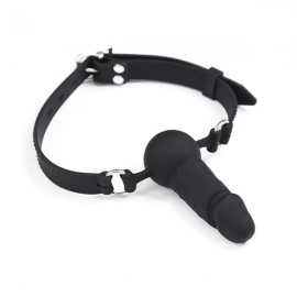 Zeds Production BDSM 黑色陰莖球口塞