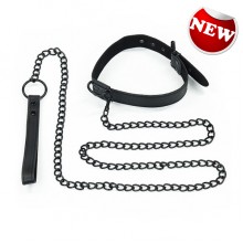 LoveToy Bondage Fetish 黑色啞光項圈帶皮帶