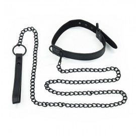 LoveToy Bondage Fetish 黑色啞光項圈帶皮帶
