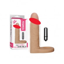 LoveToy 5.8 寸 超柔軟 雙重享受 穿帶式 振動 仿真陽具