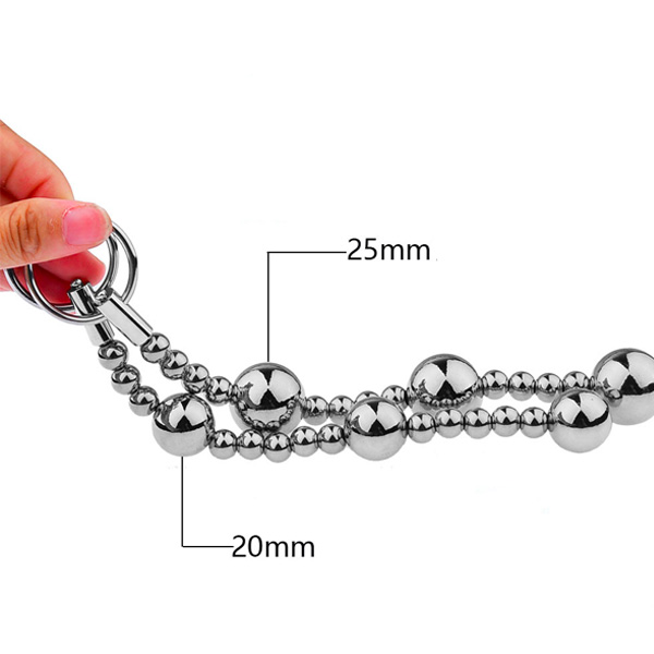 Zeds Production Stainless Steel 4 Anal Beads 20mm and 25mm comparsion
