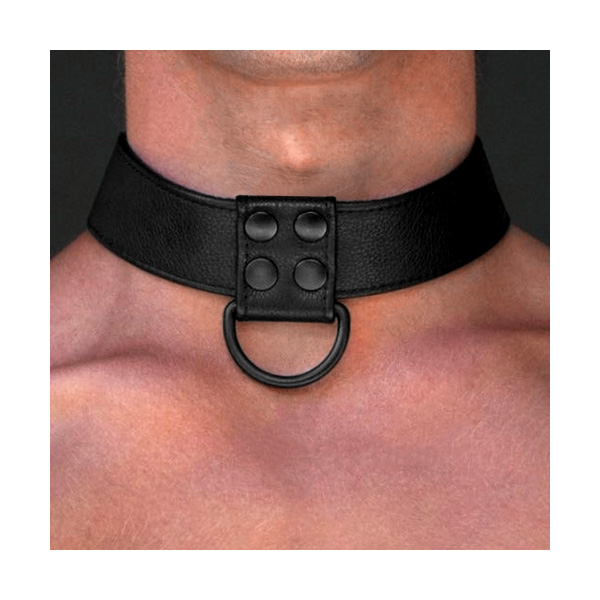 LoveToy Bondage Fetish Black Matt Collar With Leash