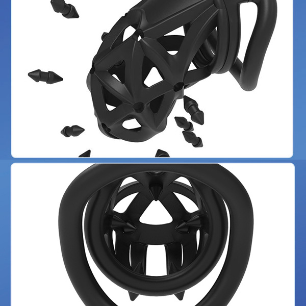 Zeds Production Diamond Chastity Cage With Removable Silicone Spikes - Short