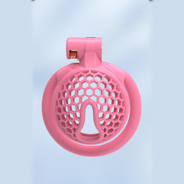 Chastity Cage V8 HoneyComb Pink
