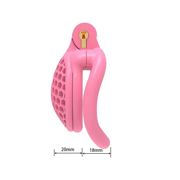 Chastity Cage V8 HoneyComb Pink