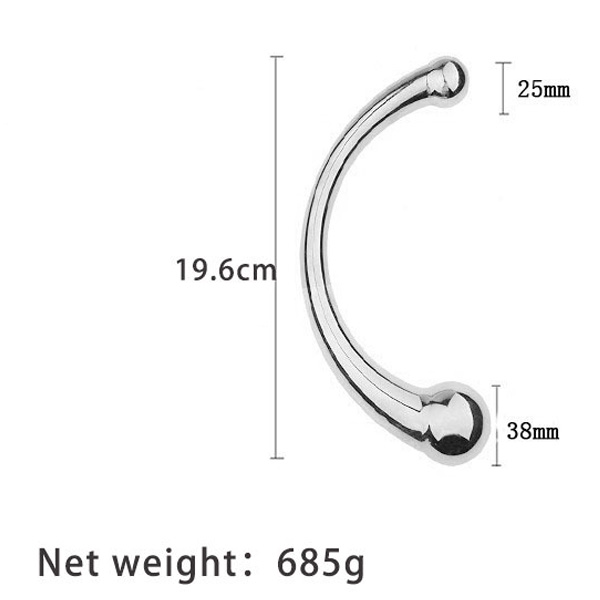 Zeds Production Curved 多用途 不銹鋼自慰棒