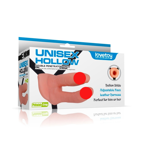 LoveToy Unisex Hollow Strap On Double Penetrator