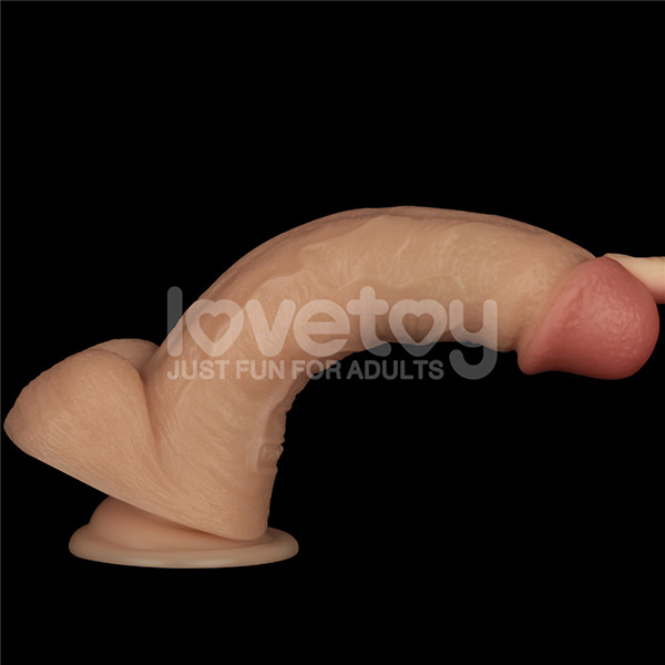 Lovetoy 8 inch Vibrating Power Basics Cock in bending view