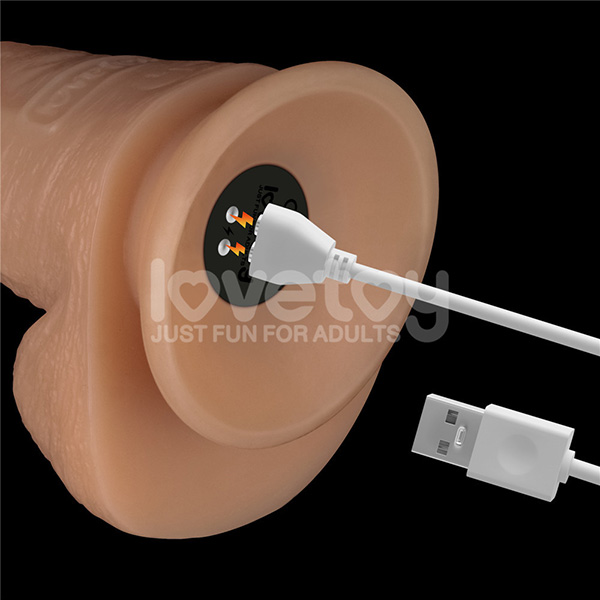 Lovetoy 8 inch Vibrating Power Basics Cock shows the charging bottom