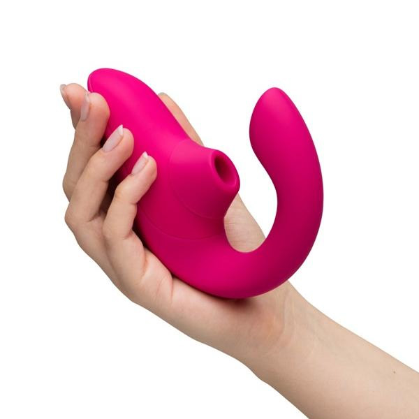 Womanizer Blend Air Rabbit Vibrator side view with suction area