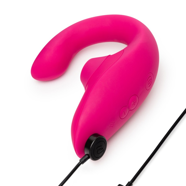 Womanizer Blend Air Rabbit Vibrator with hand holding